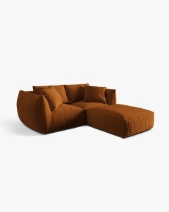 COLTAR MODULAR CHRIS, 220X100, CARAMIZIU, CU TAPITERIE DIN TEXTIL CATIFEA CASINO, MICADONI - Img 2