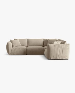 COLTAR MODULAR CHRIS, PE DREAPTA, 210X295, BEJ DESCHIS, CU TAPITERIE DIN TEXTIL CATIFEA CASINO, MICADONI