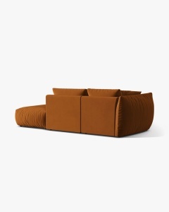COLTAR MODULAR CHRIS, PE DREAPTA, 315X100, SCORTISOARA, CU TAPITERIE DIN TEXTIL CATIFEA CASINO, MICADONI - Img 3