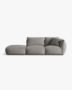 COLTAR MODULAR CHRIS, PE STANGA, 315X100, GRI, CU TAPITERIE DIN TEXTIL CATIFEA CASINO, MICADONI