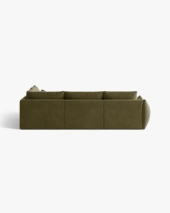 COLTAR MODULAR, CU 4 LOCURI, BLOOM, PE DREAPTA, VERDE DESCHIS, 316 CM, CU TAPITERIE DIN TEXTIL CATIFEA CASINO, MICADONI - Img 4