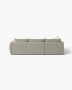 COLTAR MODULAR, CU 4 LOCURI, BLOOM, PE STANGA, GRI DESCHIS, 316 CM, CU TAPITERIE DIN TEXTIL STRUCTURAT WIND, MICADONI - Img 4