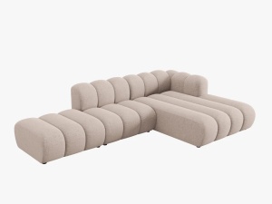 COLTAR MODULAR LUPIN, DREAPTA, 5 LOCURI, 294 CM, BEJ 30, TAPITERIE CHENILLE, DESIGN DEOSEBIT - Img 3