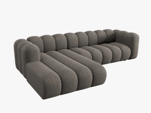 COLTAR MODULAR LUPIN, STANGA, 4 LOCURI, 288 CM, GRI 16, TAPITERIE CHENILLE, DESIGN DEOSEBIT - Img 4