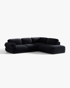 COLTAR MODULAR, OPHELIA, ALBASTRU ROYAL, PE DREAPTA, 289 CM, CU TAPITERIE DIN TEXTIL CATIFEA VENUS, MICADONI