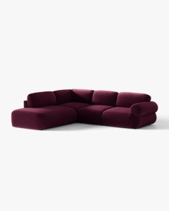 COLTAR MODULAR, OPHELIA, VISINIU, PE STANGA, 289 CM, CU TAPITERIE DIN TEXTIL CATIFEA VENUS, MICADONI