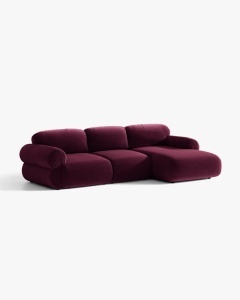 COLTAR MODULAR, OPHELIA, VISINIU, PE STANGA, 297 CM, CU TAPITERIE DIN TEXTIL CATIFEA VENUS, MICADONI - Img 2