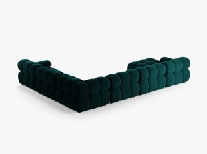 COLTAR MODULAR PANORAMIC BELLIS, PE DREAPTA, PETROL INTENS, CU TAPITERIE DIN CATIFEA VENUS, MICADONI - Img 3