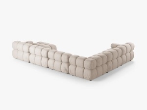 COLTAR MODULAR PANORAMIC BELLIS, PE STANGA, BEJ, CU TAPITERIE DIN TEXTIL STRUCTURAT LIBERTY, MICADONI - Img 3