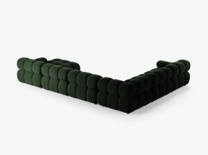 COLTAR MODULAR PANORAMIC BELLIS, PE STANGA, VERDE SMARALD, CU TAPITERIE DIN CATIFEA VENUS, MICADONI - Img 3