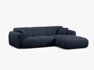 COLTAR MOLINO, 225 CM, PE DREAPTA, ALBASTRU INCHIS, CU TAPITERIE DIN TEXTIL BOUCLE BALOO, MICADONI - Img 2
