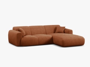 COLTAR MOLINO, 225 CM, PE DREAPTA, CARAIZIU, CU TAPITERIE DIN TEXTIL BOUCLE BALOO, MICADONI - Img 2