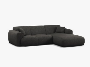 COLTAR MOLINO, 225 CM, PE DREAPTA, GRI ANTRACIT, CU TAPITERIE DIN TEXTIL CHENILLE EDEN, MICADONI - Img 2