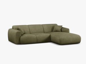 COLTAR MOLINO, 225 CM, PE DREAPTA, VERDE DESCHIS, CU TAPITERIE DIN TEXTIL CHENILLE REBEL, MICADONI - Img 2