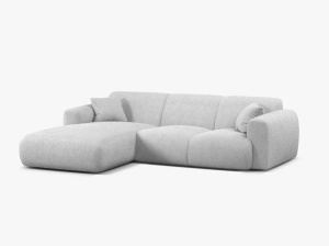 COLTAR MOLINO, 225 CM, PE STANGA, GRI DESCHIS, CU TAPITERIE DIN TEXTIL BOUCLE BALOO, MICADONI - Img 2