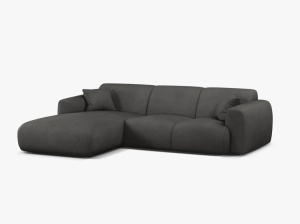 COLTAR MOLINO, 225 CM, PE STANGA, GRI INCHIS, CU TAPITERIE DIN TEXTIL CHENILLE REBEL, MICADONI - Img 2