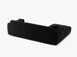COLTAR MOLINO, 225 CM, PE STANGA, NEGRU, CU TAPITERIE DIN TEXTIL CATIFEA CASINO, MICADONI - Img 3