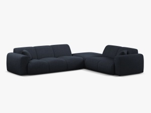 COLTAR MOLINO, 315 CM, PE DREAPTA, ALBASTRU MARIN, CU TAPITERIE DIN TEXTIL CHENILLE EDEN, MICADONI
