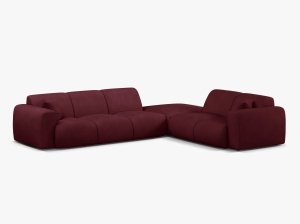 COLTAR MOLINO, 315 CM, PE DREAPTA, BORDO, CU TAPITERIE DIN TEXTIL CHENILLE REBEL, MICADONI