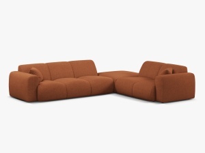 COLTAR MOLINO, 315 CM, PE DREAPTA, CARAMIZIU, CU TAPITERIE DIN TEXTIL CHENILLE EDEN, MICADONI