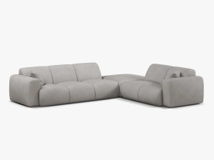 COLTAR MOLINO, 315 CM, PE DREAPTA, GRI DESCHIS, CU TAPITERIE DIN TEXTIL CHENILLE REBEL, MICADONI