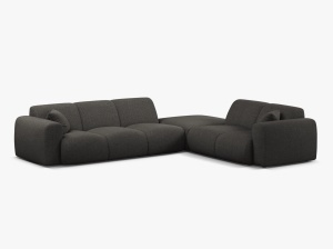 COLTAR MOLINO, 315 CM, PE DREAPTA, GRI INCHIS, CU TAPITERIE DIN TEXTIL CHENILLE EDEN, MICADONI