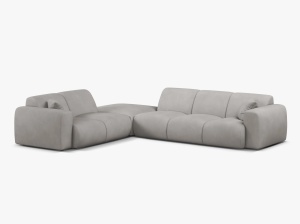 COLTAR MOLINO, 315 CM, PE STANGA, GRI DESCHIS, CU TAPITERIE DIN TEXTIL CHENILLE REBEL, MICADONI
