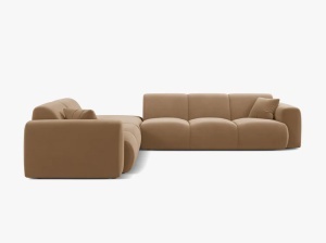COLTAR MOLINO, 315 CM, PE STANGA, NISIPIU, CU TAPITERIE DIN TEXTIL CATIFEA VELVET CASINO, MICADONI - Img 2