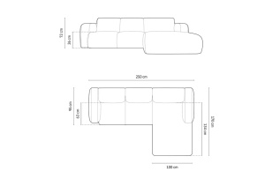 COLTAR MOLINO, DREAPTA, 4 LOCURI, 250 CM, DIVERSE CULORI SI MATERIALE, DESIGN DEOSEBIT - Img 9