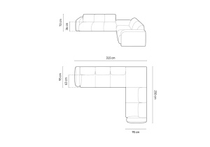 COLTAR MOLINO, DREAPTA, 6 LOCURI, 315 CM, DIVERSE CULORI SI MATERIALE, DESIGN DEOSEBIT - Img 9