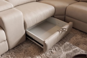 COLTAR MULTIFUNCTIONAL PRIME, 300X270CM, CU SPATIU DE DEPOZITARE, PRIZE, REALIZAT DIN LEMN SI PIELE ECO, CULOARE BEJ - Img 10