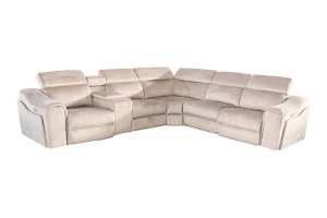 COLTAR MULTIFUNCTIONAL PRIME, 300X270CM, CU SPATIU DE DEPOZITARE, TETIERE REGLABILE, PRIZE, REALIZAT DIN LEMN SI CATIFEA, CULOARE BEJ