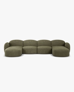 COLTAR PANORAMIC, CU 6 LOCURI, BLAIR, 354X167, VERDE, CU TAPITERIE DIN TEXTIL CHENILLE EDEN, MICADONI