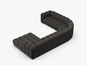 COLTAR PANORAMIC LUPIN, 370, PE STANGA, GRI INCHIS, CU TAPITERIE DIN TEXTIL CHENILLE EDEN, MICADONI - Img 4