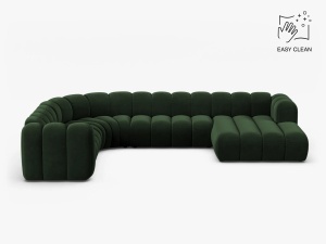 COLTAR PANORAMIC LUPIN, 370, PE STANGA, VERDE SMARALD, CU TAPITERIE DIN TEXTIL CATIFEA VENUS, MICADONI