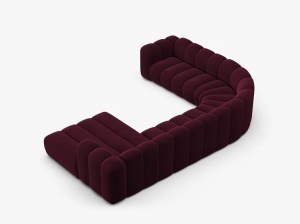 COLTAR PANORAMIC LUPIN, 370, PE STANGA, VISINIU, CU TAPITERIE DIN TEXTIL CATIFEA VENUS, MICADONI - Img 4