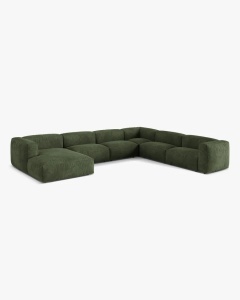 COLTAR PANORAMIC MARTINA, 160X106 CM, PE DREAPTA, VERDE, TAPITAT CU TAPITERIE DIN TEXTIL CATIFEA VOGUE, MICADONI - Img 2