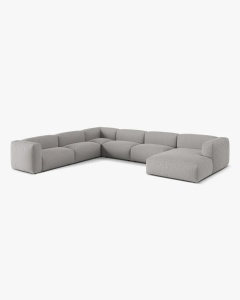 COLTAR PANORAMIC MARTINA, 160X106 CM, PE STANGA, GRI DESCHIS, TAPITAT CU TAPITERIE DIN TEXTIL STRUCTURAT BOSTON, MICADONI - Img 2