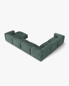 COLTAR PANORAMIC MARTINA, 160X106 CM, PE STANGA, VERDE MUSCHI, TAPITAT CU TAPITERIE DIN TEXTIL CATIFEA VOGUE, MICADONI - Img 3