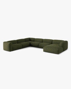 COLTAR PANORAMIC MARTINA, 160X106 CM, PE STANGA, VERDE, TAPITAT CU TAPITERIE DIN TEXTIL STRUCTURAT BOSTON, MICADONI - Img 2