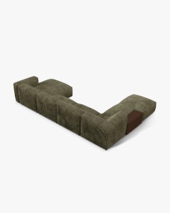 COLTAR PANORAMIC MARTINA, VERDE MUSCHI, 406 CM, STANGA, CU TAPITERIE DIN TEXTIL CORDOI TILIA, MICADONI - Img 3