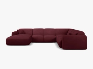 COLTAR PANORAMIC MOLINO, PE DREAPTA, BORDO, 326 CM, , CU TAPITERIE DIN TEXTIL CHENILLE REBEL, MICADONI - Img 2