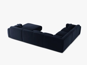 COLTAR PANORAMIC MOLINO, PE STANGA, ALBASTRU ROYAL, 326 CM, , CU TAPITERIE DIN TEXTIL CATIFEA VELVET CASINO, MICADONI - Img 3