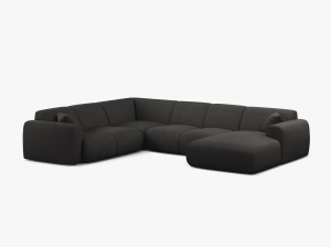 COLTAR PANORAMIC MOLINO, PE STANGA, GRI ANTRACIT, 326 CM, , CU TAPITERIE DIN TEXTIL CHENILLE EDEN, MICADONI
