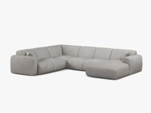 COLTAR PANORAMIC MOLINO, PE STANGA, GRI DESCHIS, 326 CM, , CU TAPITERIE DIN TEXTIL CHENILLE REBEL, MICADONI