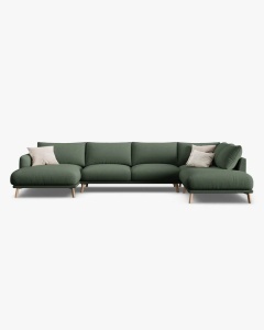 COLTAR PANORAMIC NAOMI, PE DREAPTA, VERDE MUSCHI, 235X265 CM, TAPITAT CU TAPITERIE DIN TEXTIL STRUCTURAT LIBERTY, MICADONI