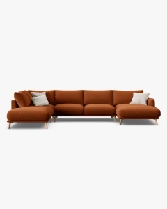 COLTAR PANORAMIC NAOMI, PE STANGA, CARAMIZIU, 235X265 CM, TAPITAT CU TAPITERIE DIN TEXTIL CATIFEA SALVADOR, MICADONI