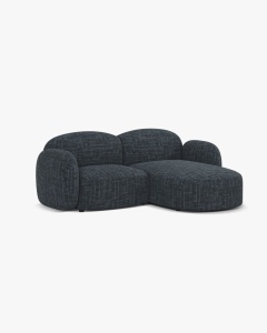 COLTAR PE DREAPTA, BLAIR, 194X 95, ALBASTRU MARIN, CU TAPITERIE DIN TEXTIL STRUCTURAT BALTIMORE, MICADONI - Img 2