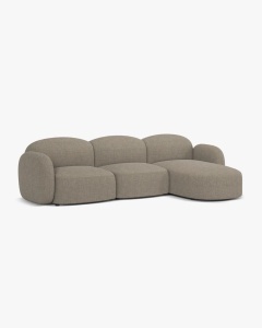 COLTAR PE DREAPTA, BLAIR, 274X 95, MELANJ GRI-MARO, CU TAPITERIE DIN TEXTIL STRUCTURAT BALTIMORE, MICADONI - Img 2
