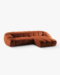 COLTAR PE DREAPTA DIANA, SCORTISOARA, 334X182 CM, TAPITAT CU TAPITERIE DIN TEXTIL STRUCTURAT BUBBLE, MICADONI - Img 3